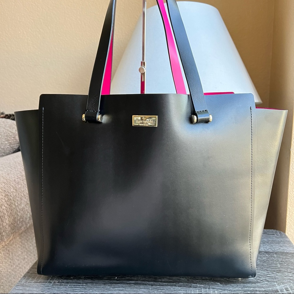 Kate Spade Annelle Arbour Hill Black/Pink Structured Tote! Retail $498